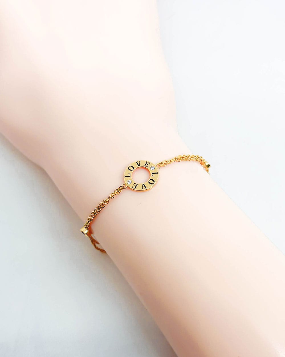 GELANG TANGAN DEWASA MODEL LINGKARAN DAN TULISAN LOVE -20