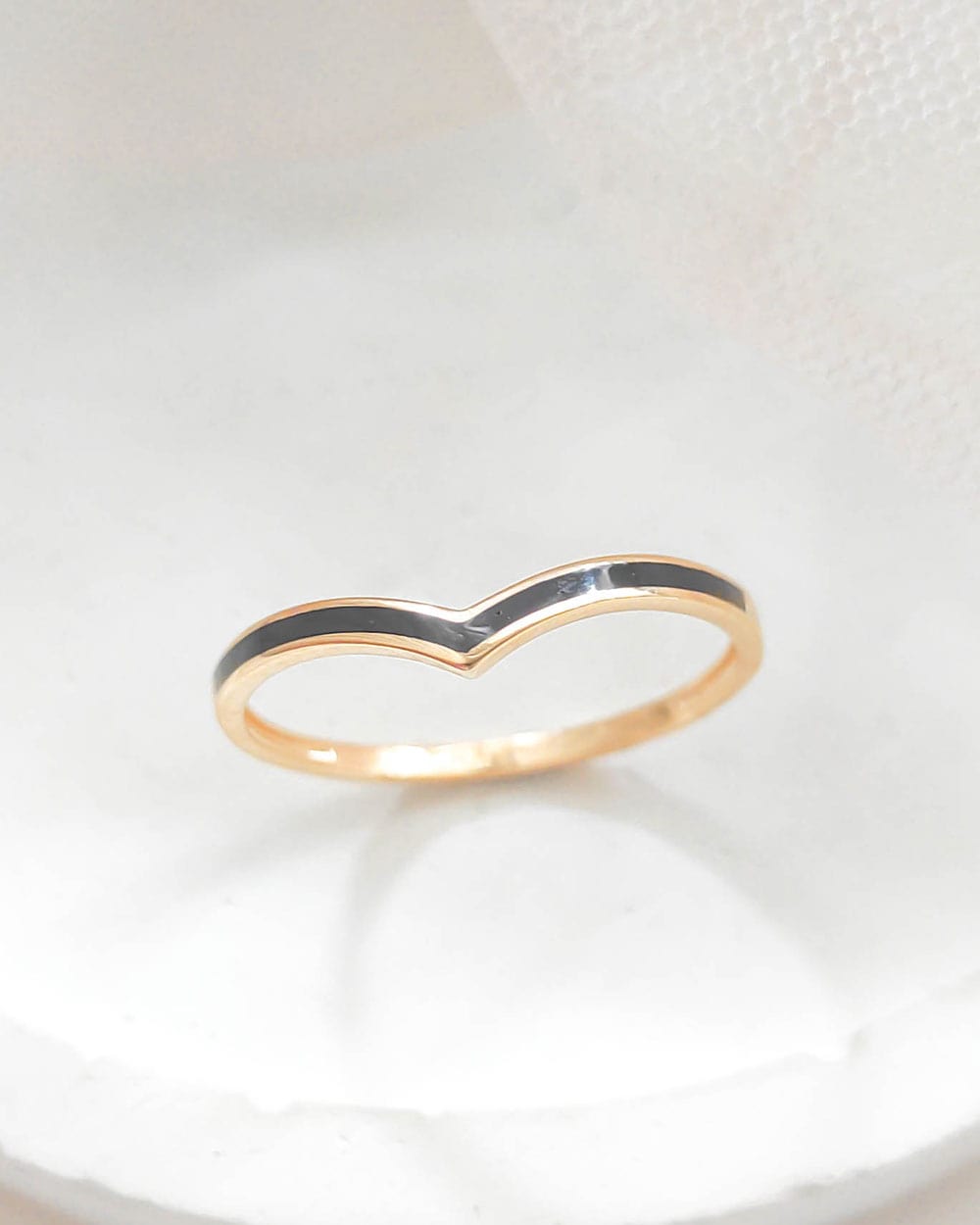 CINCIN DEWASA MODEL AUREL ENAMEL/STRIP HITAM