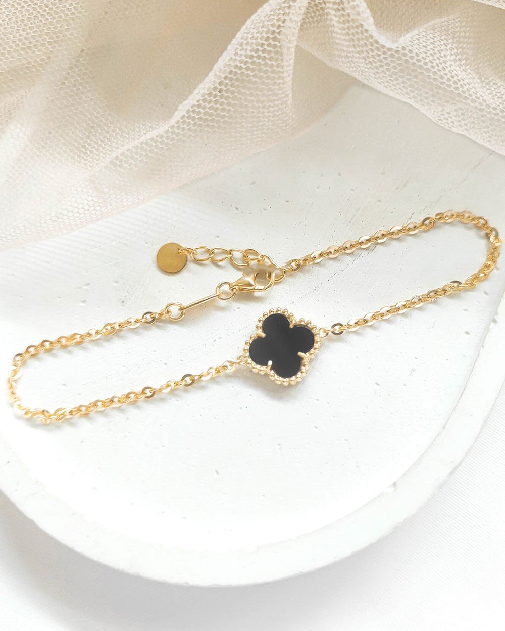 GELANG TANGAN SERUT MODEL BUNGA CLOVER SIMPLE