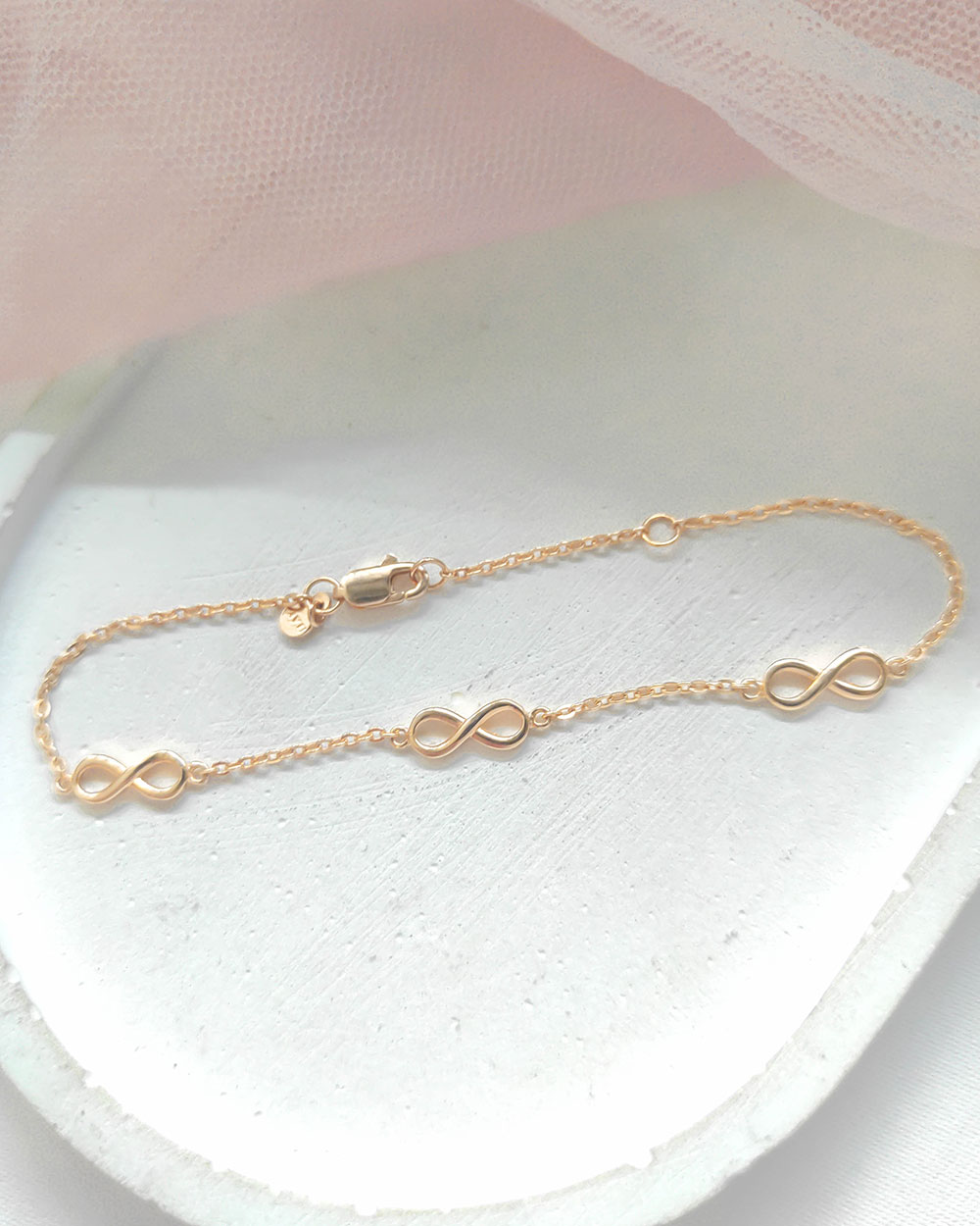 GELANG TANGAN DEWASA MODEL INFINITY SIMPLE TANPA MATA