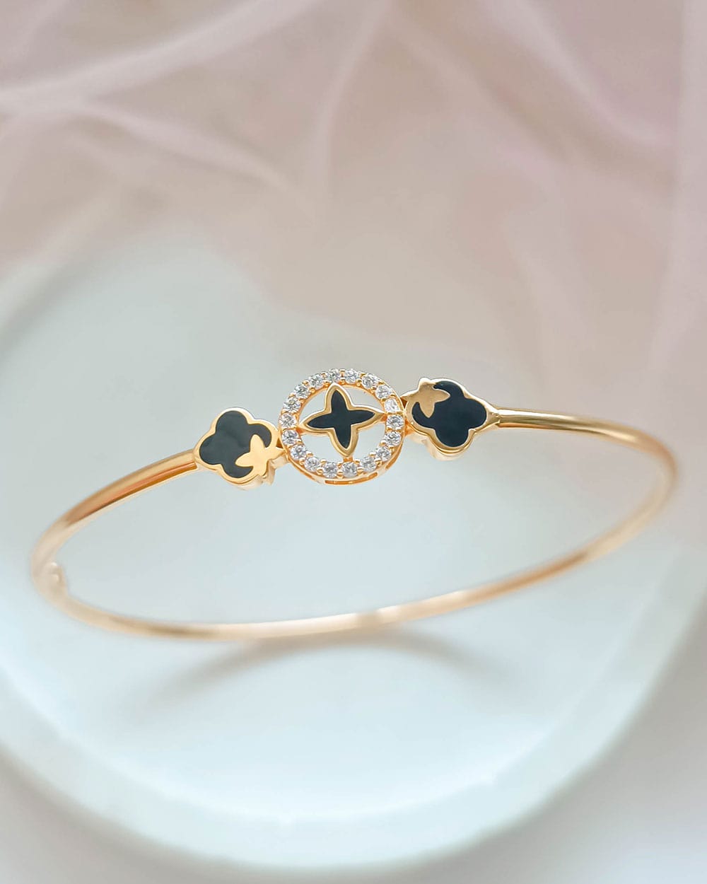 GELANG KOLONG DEWASA MODEL 3 CLOVER HITAM