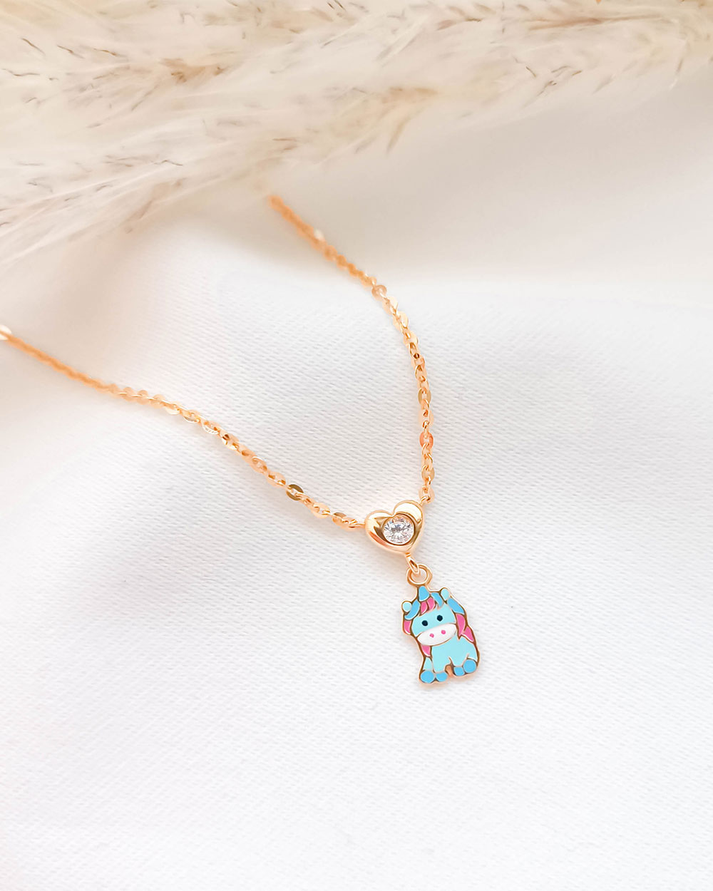 KALUNG ANAK MODEL KARAKTER UNICORN BIRU