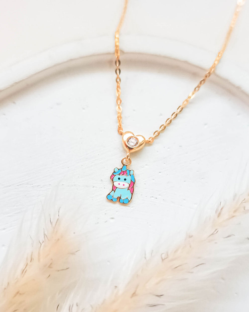 KALUNG ANAK MODEL KARAKTER UNICORN BIRU