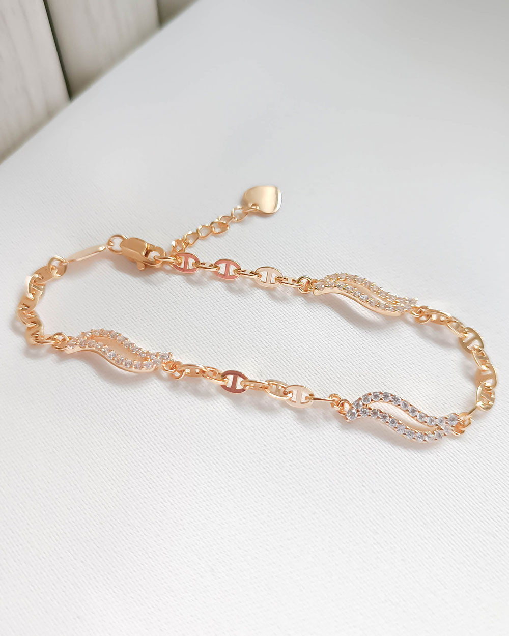 GELANG TANGAN DEWASA MODEL GELOMBANG MATA ELEGAN