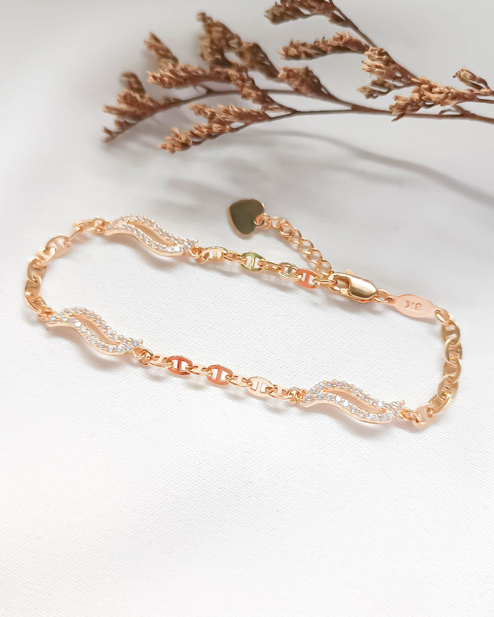 GELANG TANGAN DEWASA MODEL GELOMBANG MATA ELEGAN