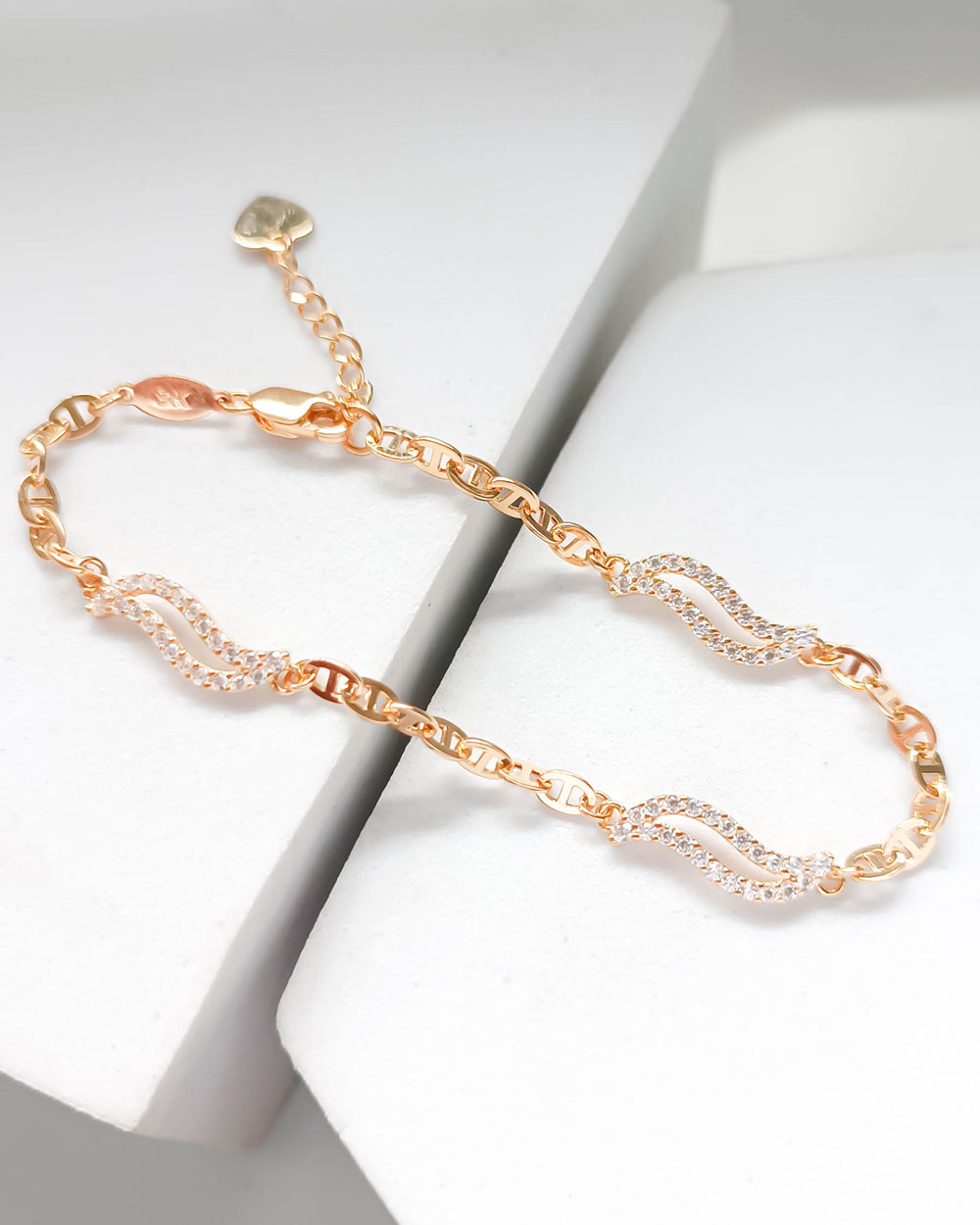 GELANG TANGAN DEWASA MODEL GELOMBANG MATA ELEGAN