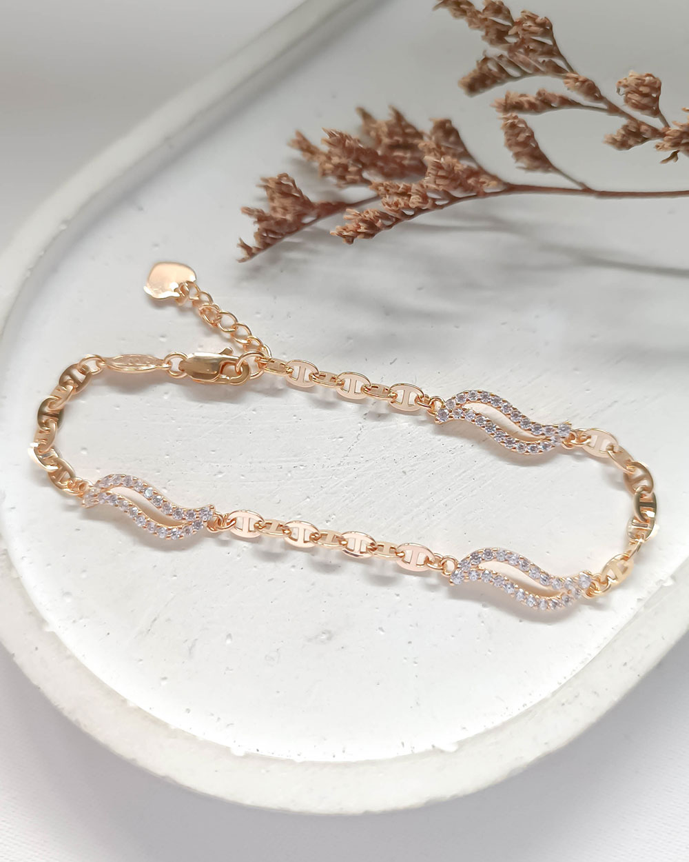 GELANG TANGAN DEWASA MODEL GELOMBANG MATA ELEGAN