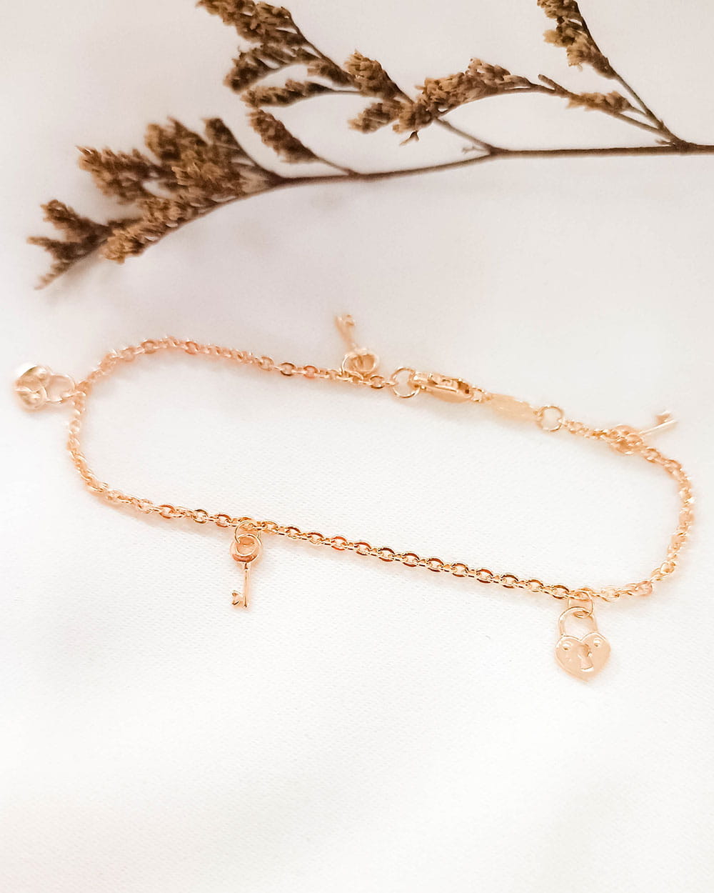 GELANG TANGAN DEWASA MODEL 5 ORNAMEN KUNCI MINI