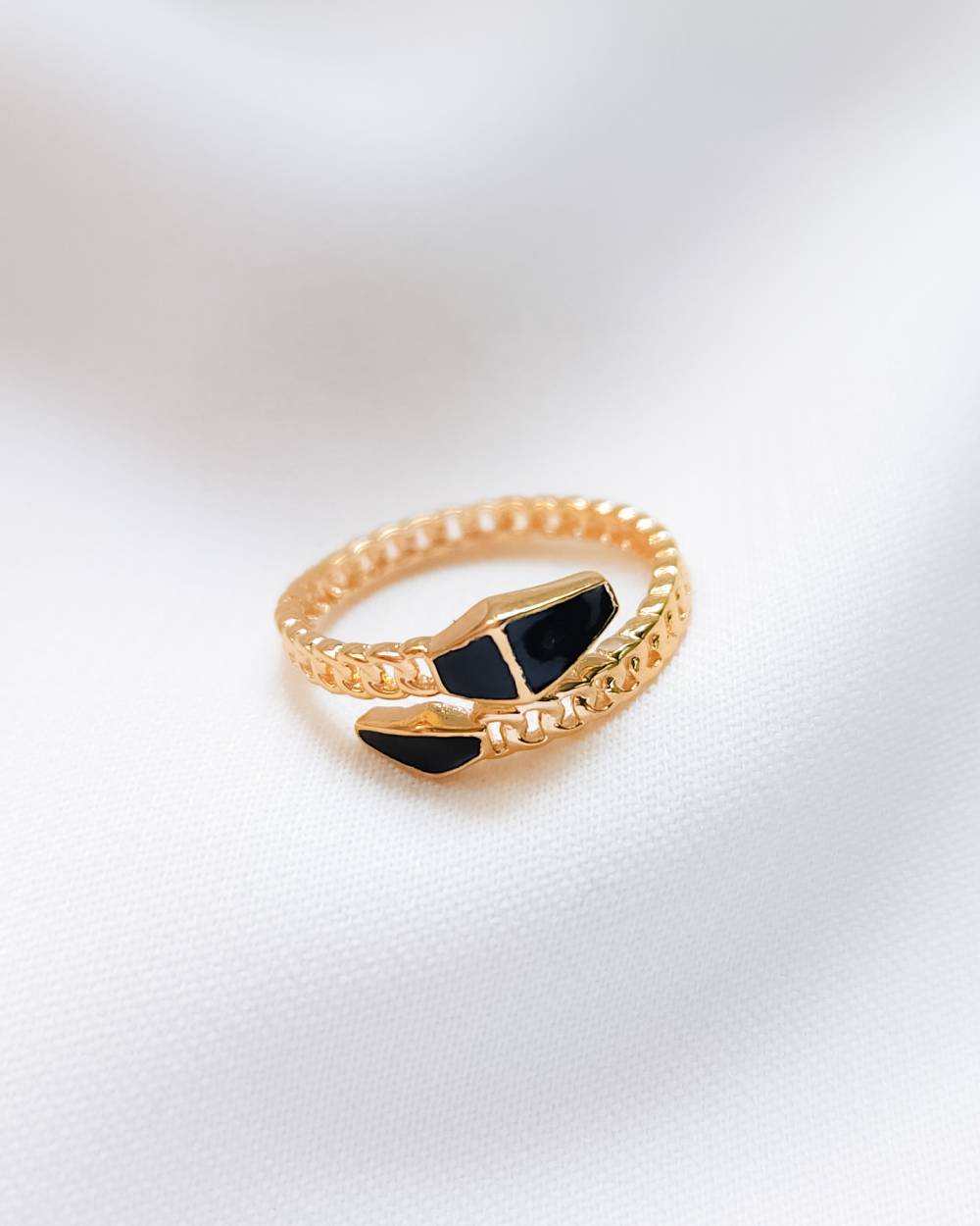 CINCIN DEWASA MODEL BENTUK ULAR AKSEN HITAM