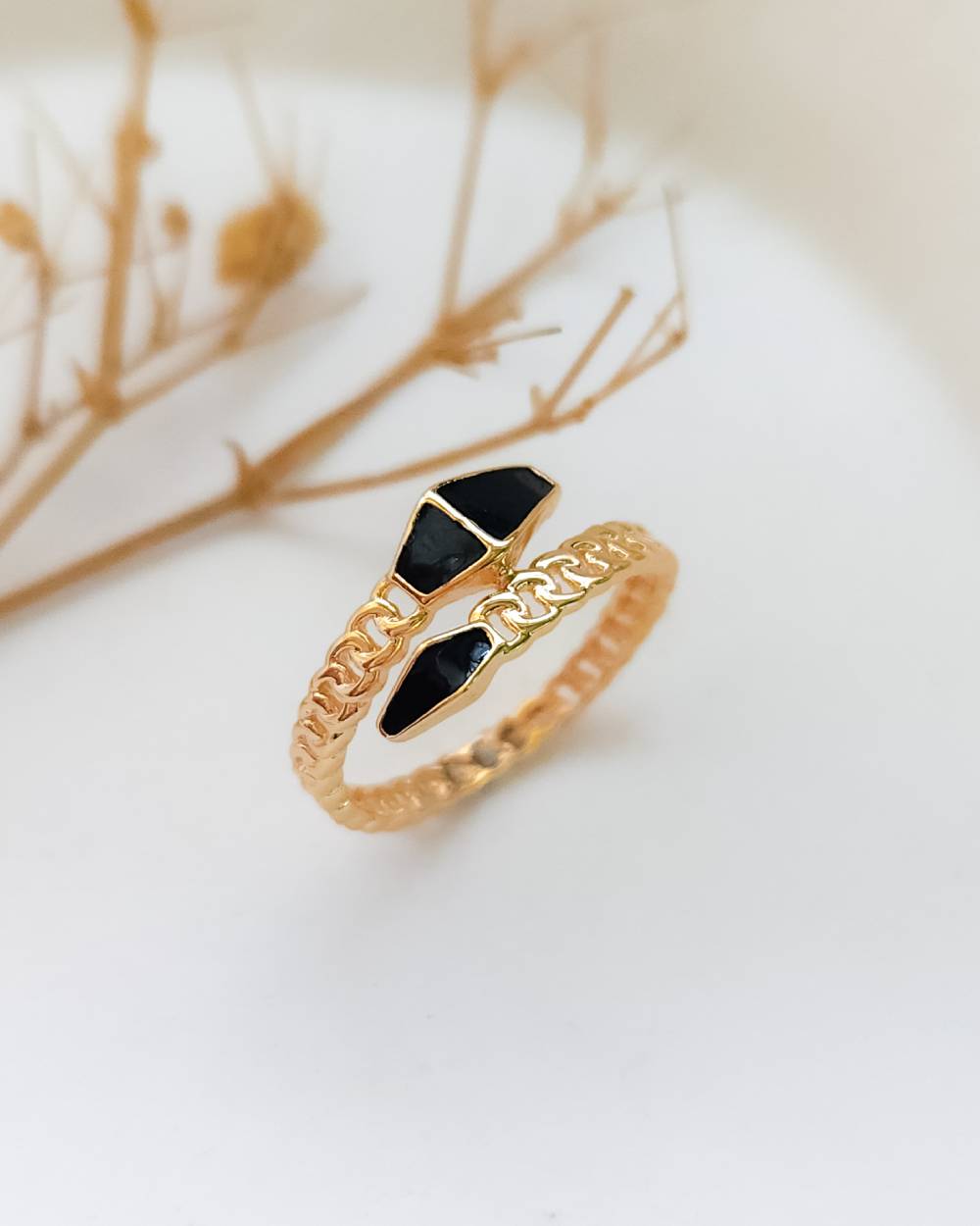 CINCIN DEWASA MODEL BENTUK ULAR AKSEN HITAM