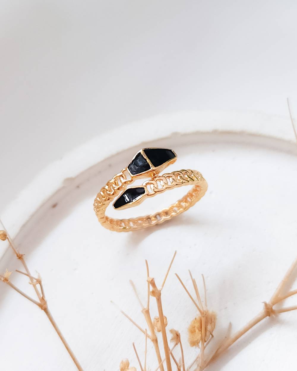 CINCIN DEWASA MODEL BENTUK ULAR AKSEN HITAM