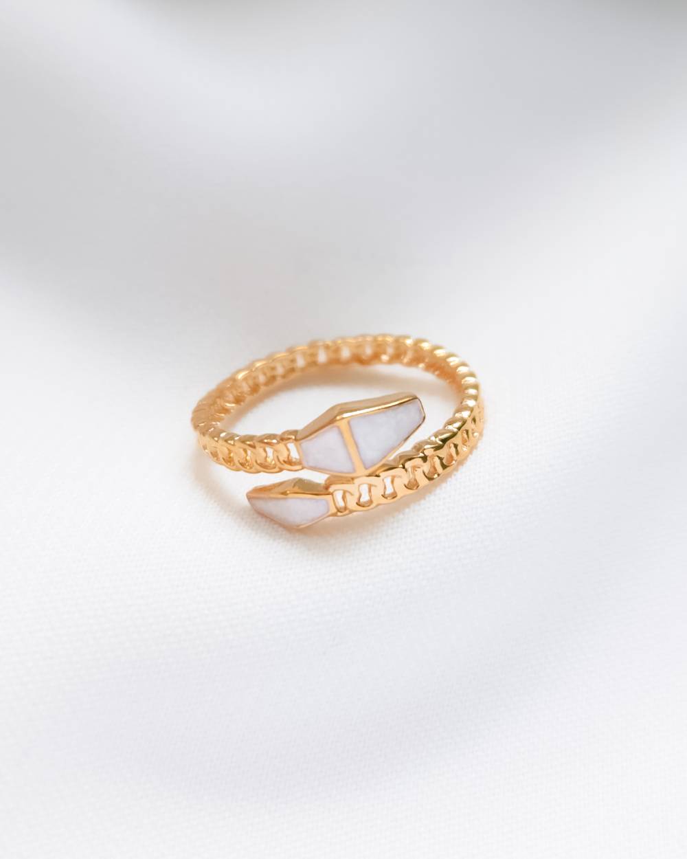 CINCIN DEWASA MODEL BENTUK ULAR AKSEN PUTIH