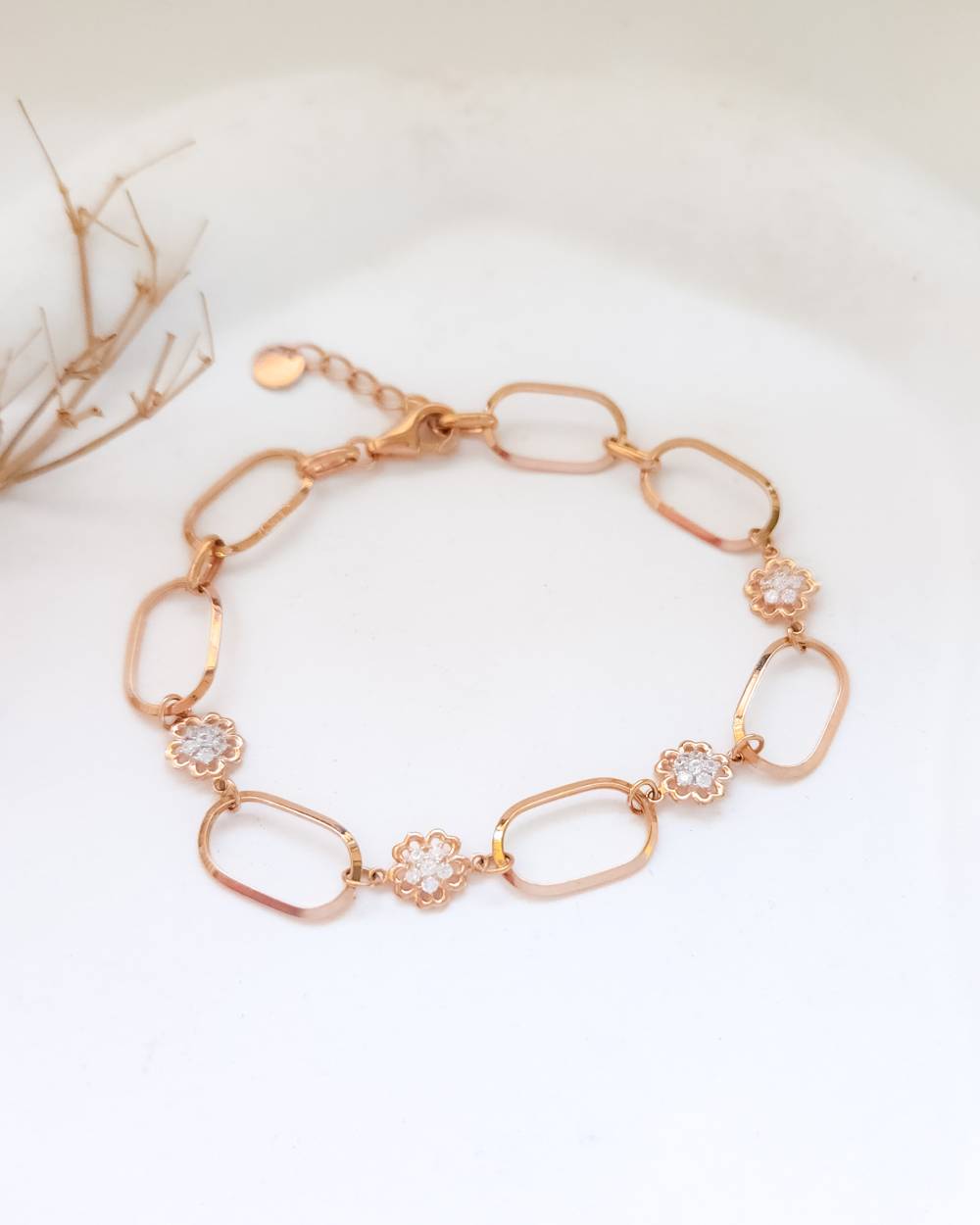 GELANG TANGAN DEWASA MODEL RANTAI BUNGA MATA